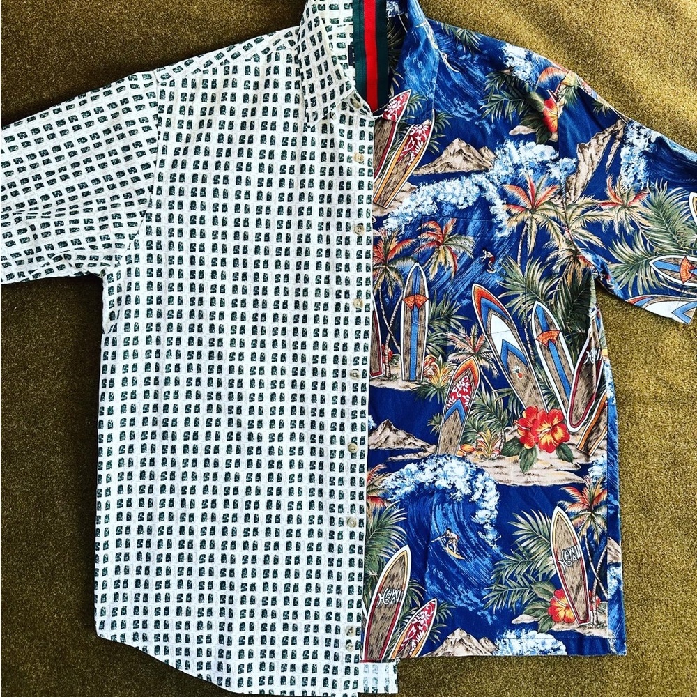Upcycled vintage button down shirt